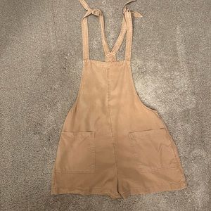 Aerie Shoulder Tie Overall Shorts